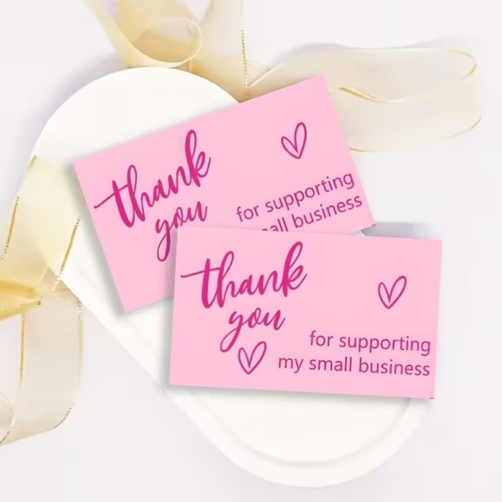 Pink Thank You Cards for Small Business Support, NEW, 50 pieces